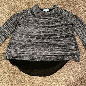 She + Sky Black and Gray Sweater